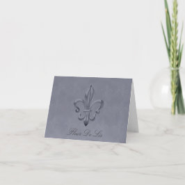 Tarjeta de nota EN BLANCO de la flor de lis