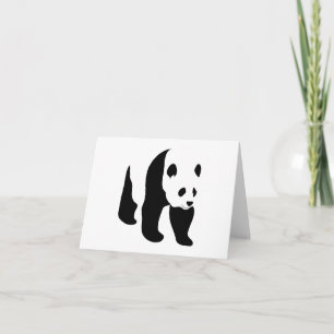 Tarjeta de nota en blanco de la panda