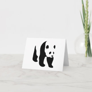 Tarjeta de nota en blanco de la panda