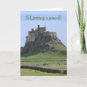 Tarjeta de nota en blanco de Lindisfarne la isla s