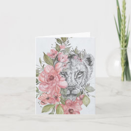 Tarjeta de nota en blanco de Lioness