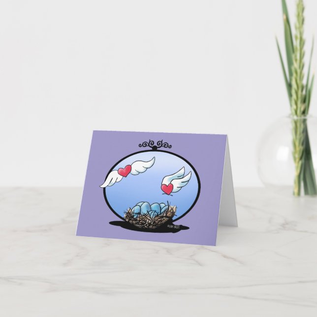 Tarjeta de nota en blanco de Lovebirds (Anverso)