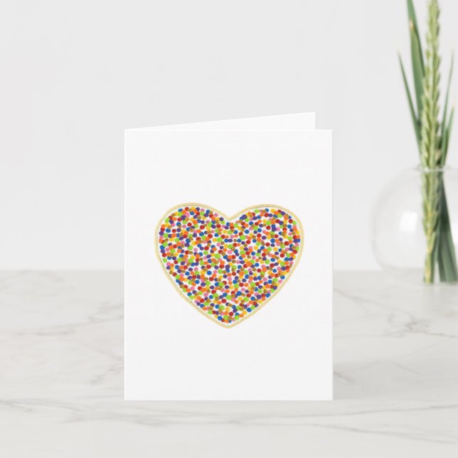 Tarjeta de nota en blanco de puntos cardíacos (Anverso)