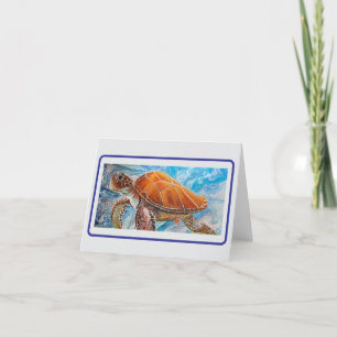 Tarjeta de nota en blanco de Seaturtle