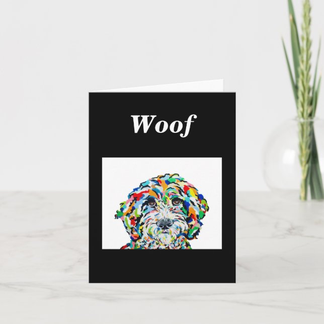 Tarjeta de nota en blanco de Sheepadoodle (Anverso)