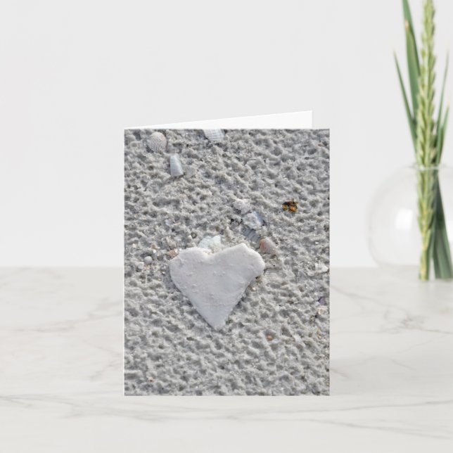 Tarjeta de nota en blanco de Shell del corazón (Anverso)
