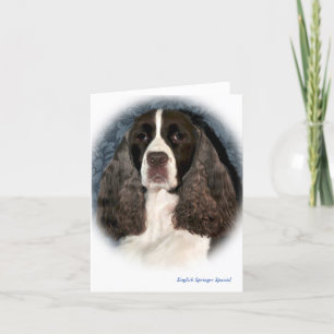 Tarjeta de nota en blanco de Springer Spaniel en i
