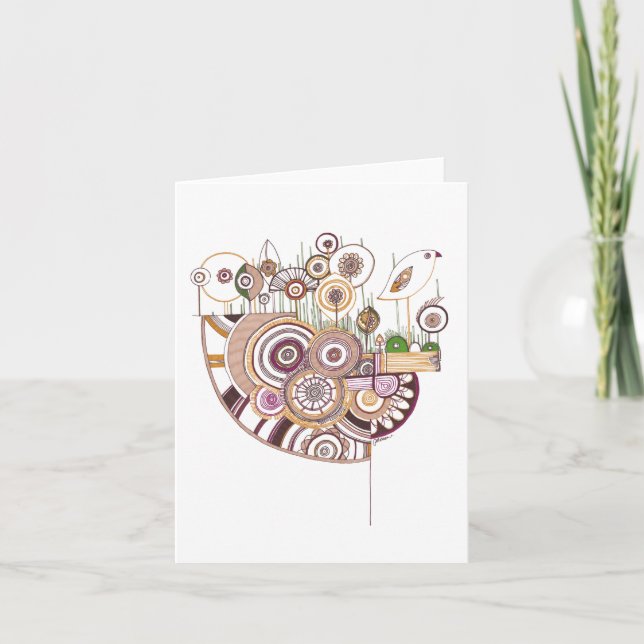 Tarjeta de nota en blanco de Thrush (Anverso)