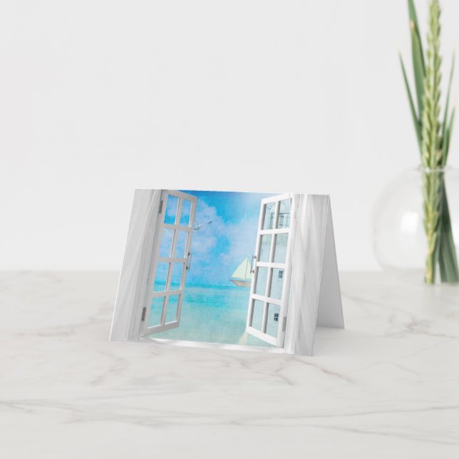 Tarjeta de nota en blanco de ventana náutica (Anverso)