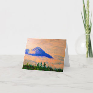 Tarjeta de nota en blanco de vista de montaña