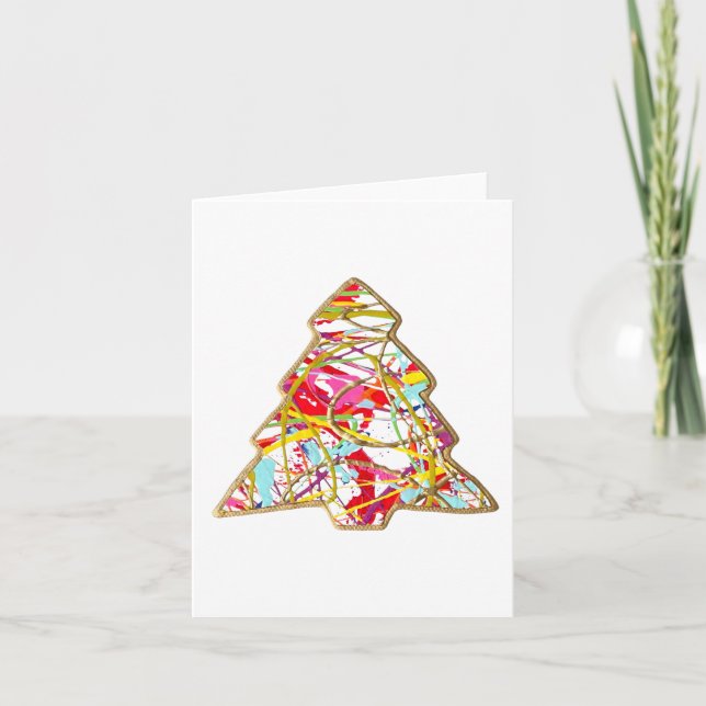 Tarjeta de nota en blanco del árbol de Navidad (Anverso)