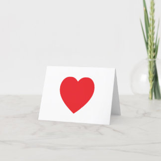 Tarjeta de nota en blanco del corazón rojo