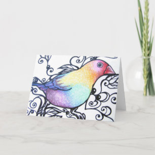 Tarjeta de nota en blanco del pájaro IV del amor