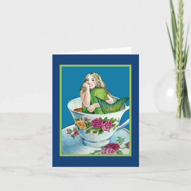 Tarjeta de nota en blanco del té I de la sirena (Anverso)