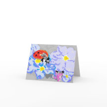 Tarjeta de nota en blanco dentro / Ladybug