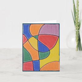 Tarjeta de nota en blanco doblada Bright Doodle Ar