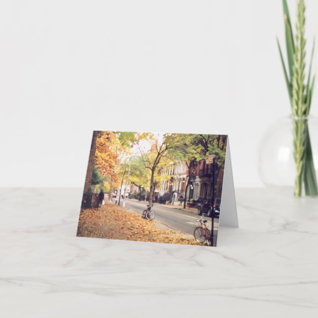 Tarjeta de nota en blanco 'East Village Street en  (Anverso)