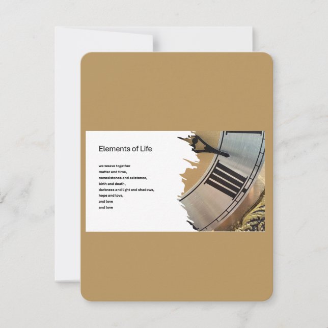 Tarjeta de nota en blanco Elementos de la vida (Anverso)