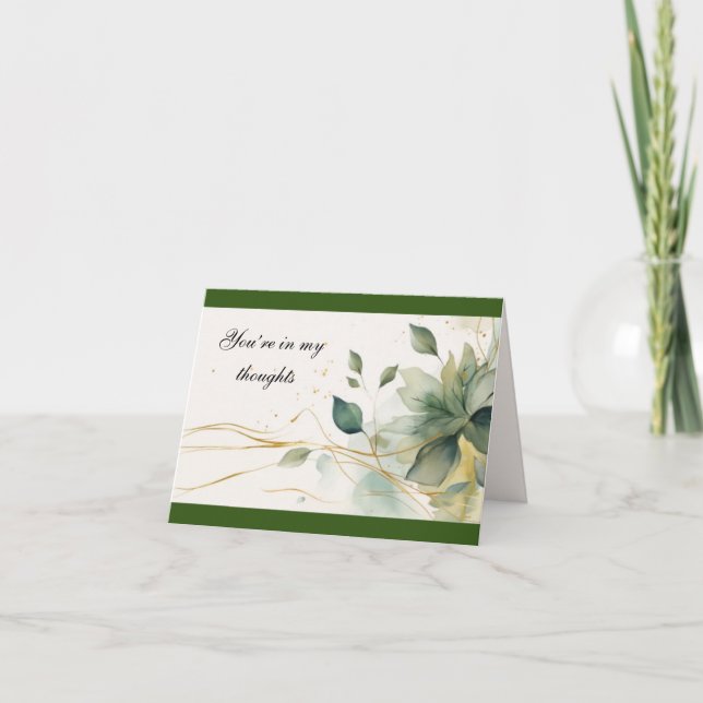 Tarjeta de nota en blanco "Estás en mis pensamient (Anverso)