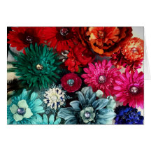 Tarjeta de nota en blanco floral de Kaleidescope