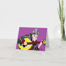 Tarjeta de nota en blanco jugador Bouzouki