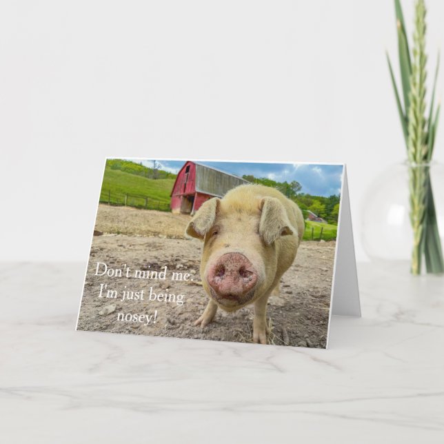 Tarjeta de nota en blanco Just Being Nosey (Anverso)