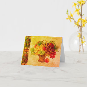 Tarjeta de nota en blanco para cesta de fruta de e