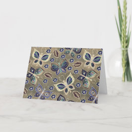 Tarjeta de nota en blanco para el patrón de maripo