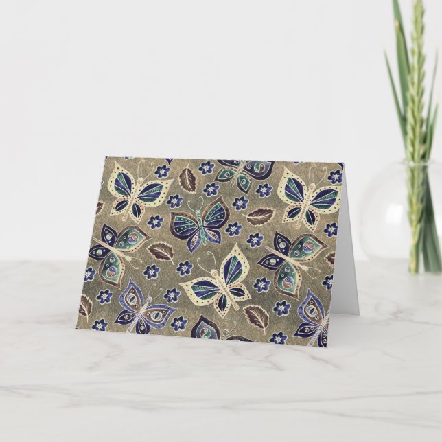 Tarjeta de nota en blanco para el patrón de maripo (Anverso)