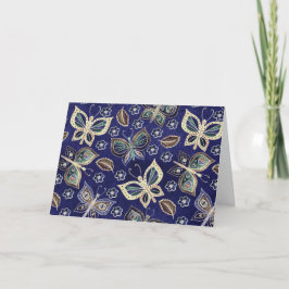 Tarjeta de nota en blanco para el patrón de maripo