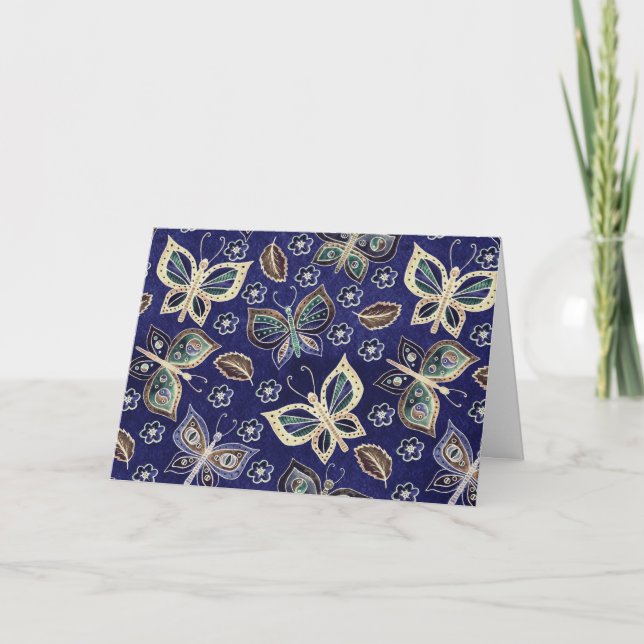 Tarjeta de nota en blanco para el patrón de maripo (Anverso)