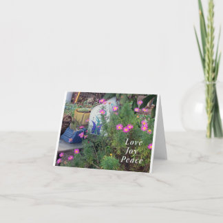 Tarjeta de nota en blanco para flores