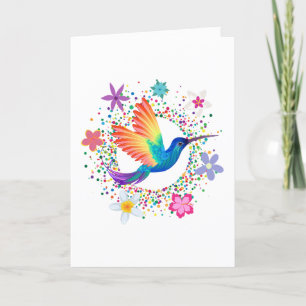 Tarjeta de nota en blanco para las flores y las av
