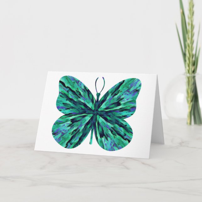 Tarjeta de nota en blanco para mariposa de mármol  (Anverso)