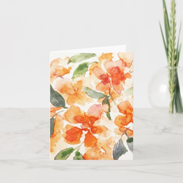 Tarjeta de nota en blanco para naranjas Blossoms (Anverso)