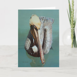 Tarjeta de nota en blanco - pelícano