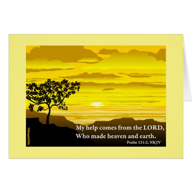 Tarjeta de nota en blanco Psalm 121 (Anverso (Horizontal))