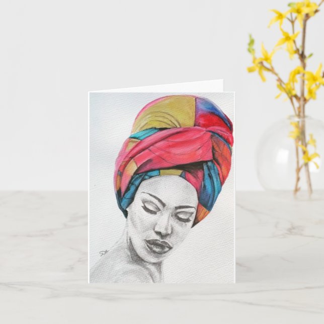 Tarjeta de nota en blanco QUEENIFICENT (flor amarilla)