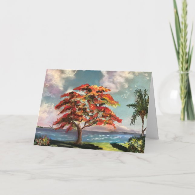 Tarjeta de nota en blanco "Royal Poinciana" (Anverso)