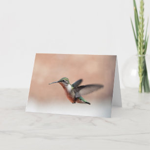 Tarjeta de nota en blanco Ruby Throated Hummingbir