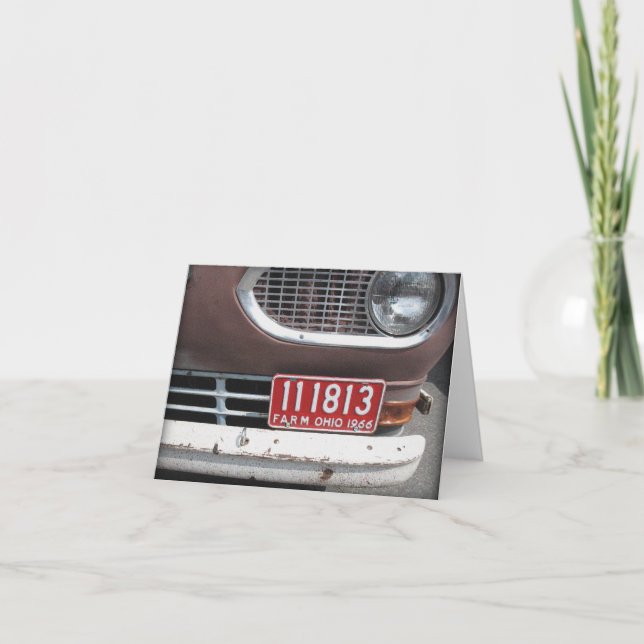 Tarjeta de nota en blanco Rusty Red Farm Truck (Anverso)