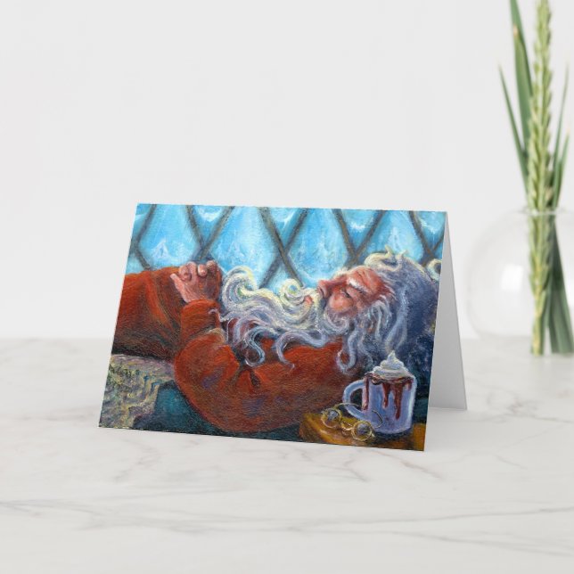 Tarjeta de nota en blanco "Santa Napping" (Anverso)