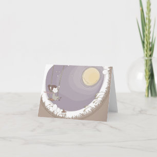 Tarjeta de nota en blanco Swingin' away