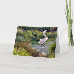 Tarjeta de nota en blanco "Territorio de aves"