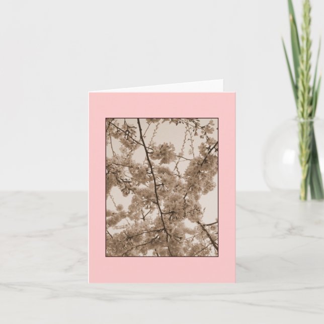 Tarjeta de nota en blanco tintada de 'flores de ce (Anverso)