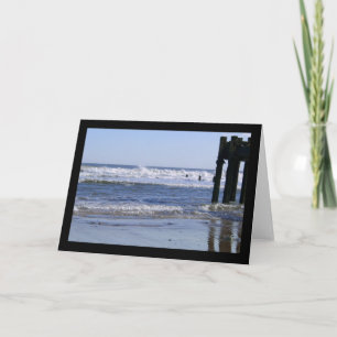 tarjeta de nota en blanco, vista al mar Blyth Norh