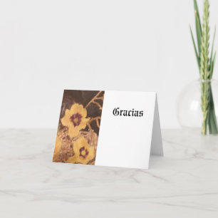 Tarjeta de nota en español Gracias/Gracias