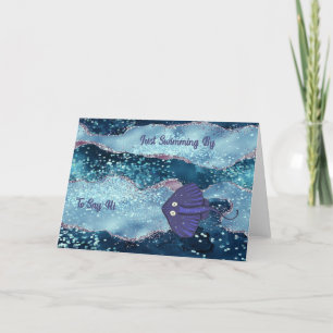 Tarjeta de nota en un diseño de mar azul