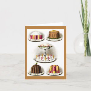 Tarjeta de nota enmarcada de postres y productos h