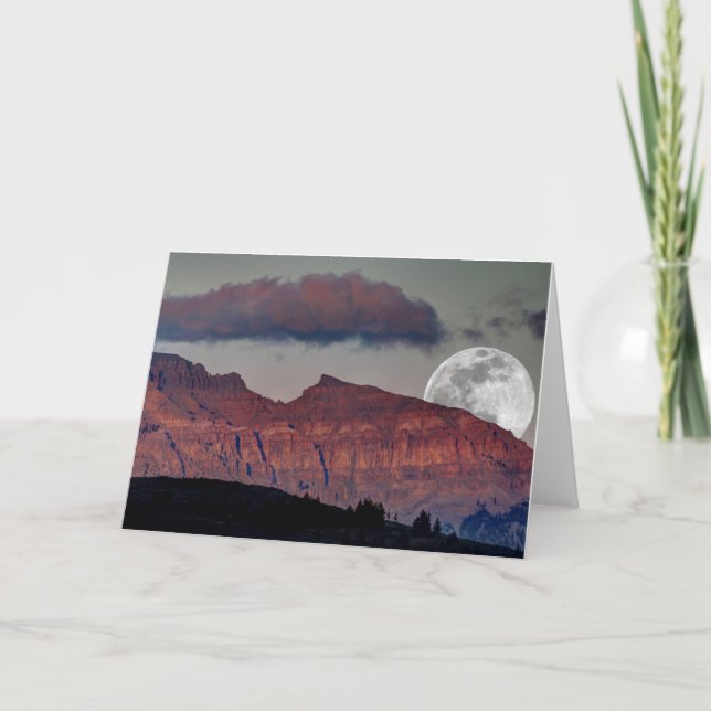 Tarjeta de nota estupenda de la luna (Anverso)